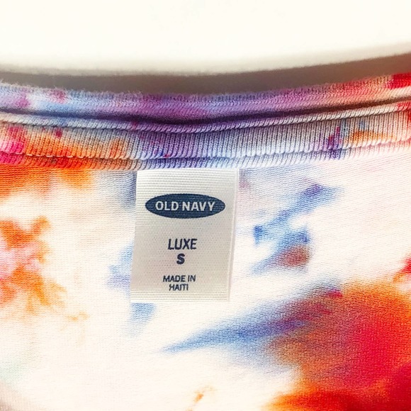 Fancy Fireworks Old Navy Small Top Handmade Tie Dye Pink Yellow Purple Hi Lo 536 - Picture 12 of 12